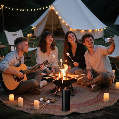 2 Packs 3x8 Inch Black Pillar Candles, Dripless Unscented Cylinder Wax Candles for Wedding, Home Decor, Dinner Table, Party, Power Outage, Emergency - 100 Hours Burn Time