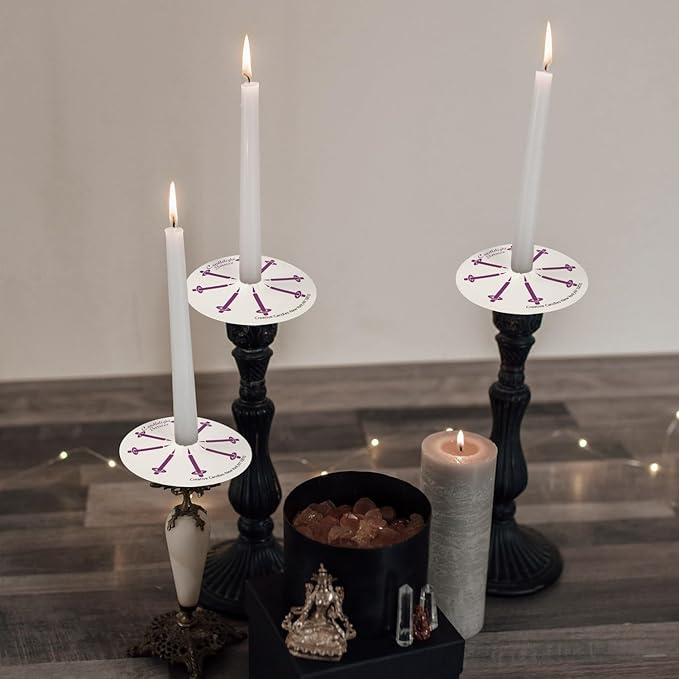 100 pcs Church Candles with Drip Protectors for Devotional Candlelight Vigil Service, Unscented White 5" H X 1/2" D, No Smoke, Shabbat, Praye