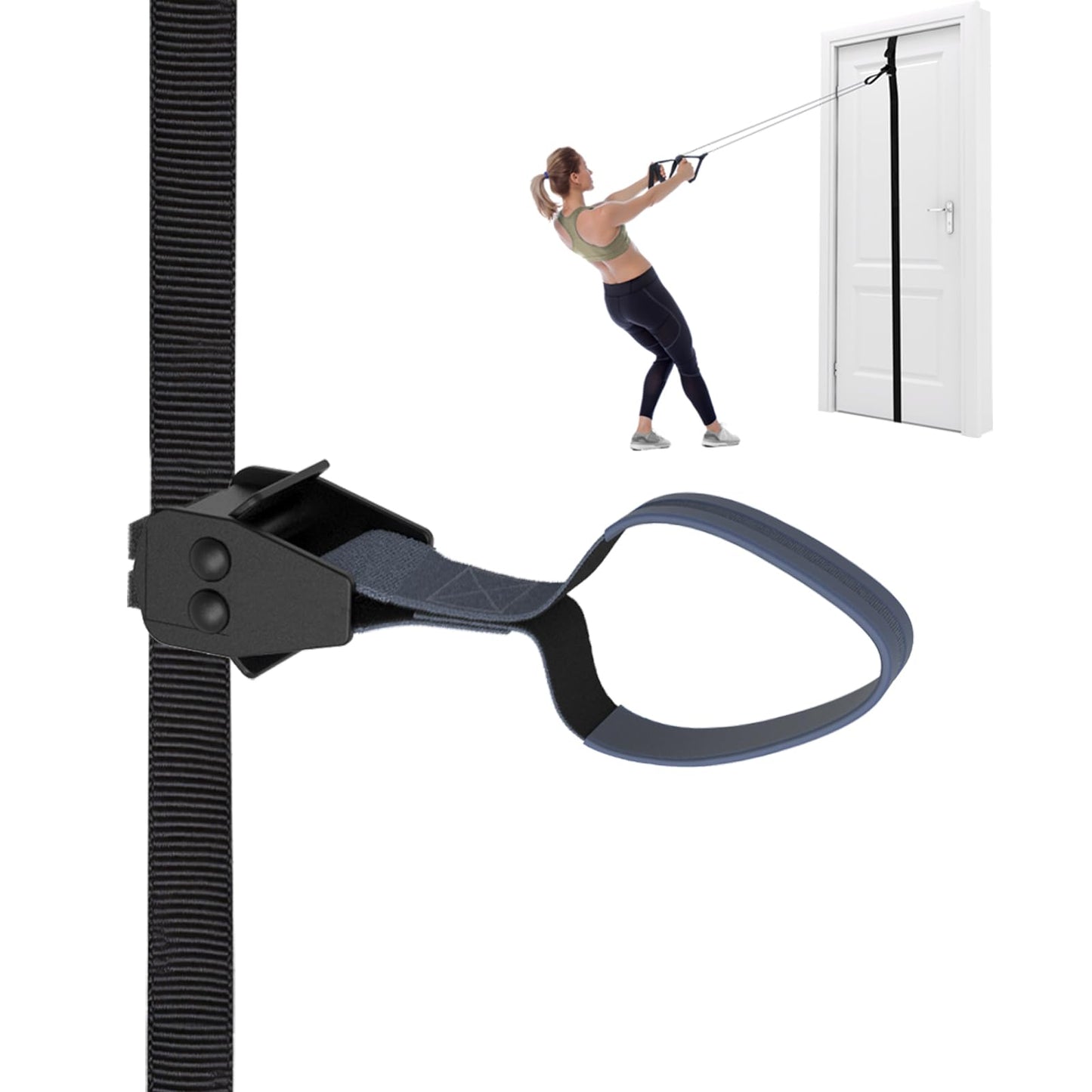 FITKIT Sliding Door Anchor for Resistance Bands, Adjustable Height