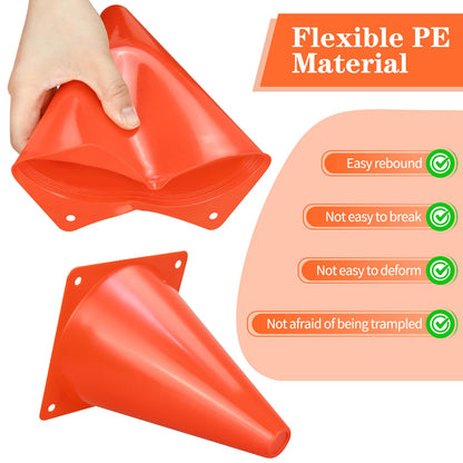 PXZBLG 12pcs Soccer Cones, 7 Inch Soccer Cones, Plastic Traffic Cones, Training Cones for