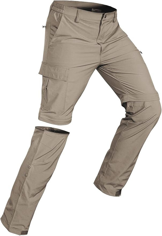 Wespornow Men's-Convertible-Hiking-Pants Quick Dry Lightweight Zip Off Breathable Cargo Pants for