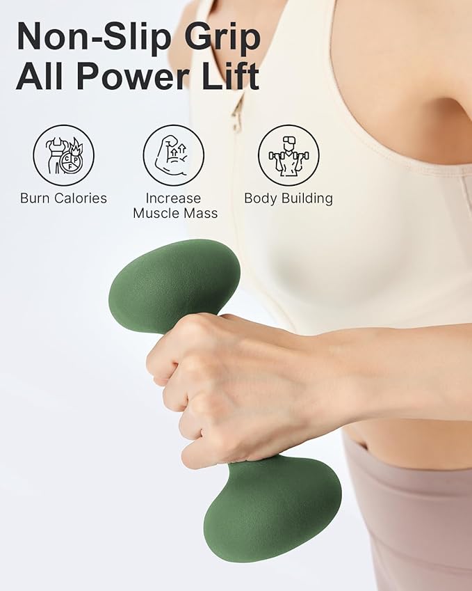 YOTTOY Weights Dumbbells Set for Women,2-15 Pound Dumbbells Set of 2, Non-Slip Hand Weights for Home Workouts, Portable Strength Training Neoprene dumbbells