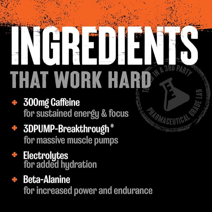 Animal Primal Muscle Hydration + Preworkout Powder ??Contains Beta Alanine, 3DPump, Caffeine & Electrolytes ??Improves Energy, Focus, Endurance & Absorption ??New Wick?™d Peach Flavor, 16.75 oz