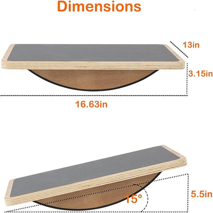 Balance Board Professional Wobble Board for Adults Anti-Slip 350LBS Balance Boards for Physical Therapy Standing Desk Core Strength Wooden Balance Board Rocker Board