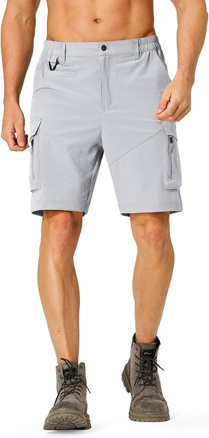Men's Hiking Cargo Shorts Quick Dry Lightweight Travel Shorts with Multi Pockets for Fishing Camping Golf