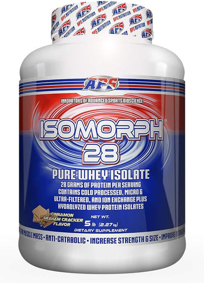 APS Nutrition Isomorph 28 Protein Powder | Pure Whey Isolate | Cold Pressed, Ultra- Filtered, & Ion Exchange Isolates | 28g Protein | 5 Pound (Cinnamon Graham Cracker)