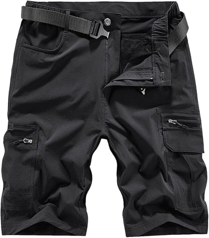 Quick Dry Hiking Shorts Men's Cargo Casual Outdoor 4-Way Stretchy Lightweight Summer Short with Multi Pockets 30-46 (No Belt)