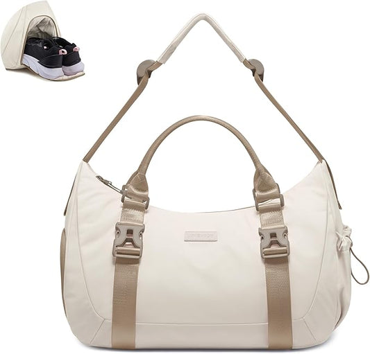 LOVEVOOK Gym Bag for Women Men, duffle bag for travel with shoe compartment, Small Gym Tote Dry Wet
