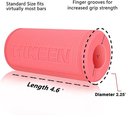 Hikeen Thick Bar Dumbbell Grips,Non Slip Hard Rubber Barbell Grips,Grips for Weight Lifting, Muscle Building-1.77", 2", 2.25" & 2.75" Outer Diameter