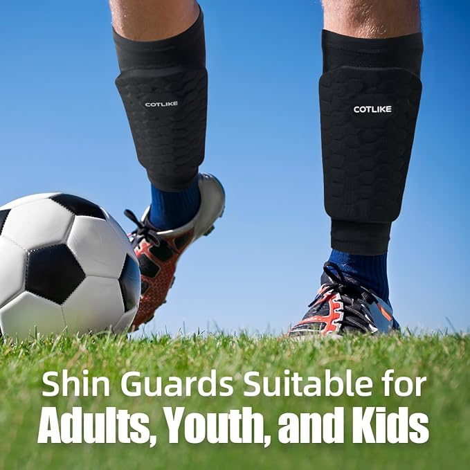 Soccer Shin Guards for Kids Youth Adults, Shin Guard Soccer Sleeves for 2-18 Years Old Boys Girls Men, Calf Compression Sleeve with Honeycomb Pads, Espinilleras de Futbol para Hombres