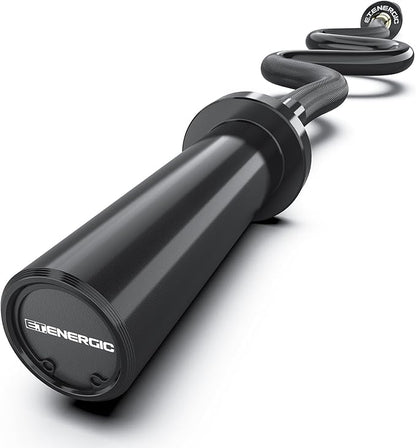 47" Olympic EZ Curl Bar 500-lbs Capacity Steel Barbell Suitable for 2" Weight Plates, 2-Inch Curl Bar for Weight Lifting,Hip Thrusts,Squat,Biceps-Home Gym Weight Bar