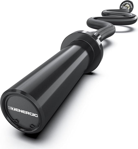 47" Olympic EZ Curl Bar 500-lbs Capacity Steel Barbell Suitable for 2" Weight Plates, 2-Inch Curl Bar for Weight Lifting,Hip Thrusts,Squat,Biceps-Home Gym Weight Bar