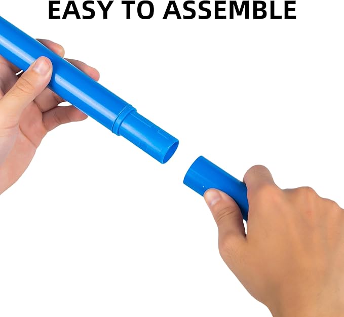 6 Pcs 5FT Agility Training Poles for Soccer,Basketball,Football,Dog,Horse Training-Adjustable Speed and Agility Training Equipment Sports Training Sticks with Ground Spring Nails and Storage Bag（Blue)