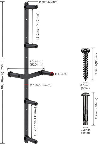 "Kipika Weight Plate Storage Rack - Wall Mounted Weight Plate Holder with Durable Steel Construction Organizer for Olympic Plates, 1000lb Capacity, Space-Saving for Home Gym"
