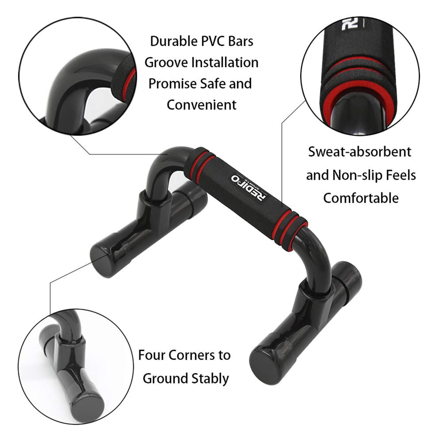 Push Up Bars Strength Training - Workout Stands With Ergonomic Push-up Bracket Board with Anti-Slip
