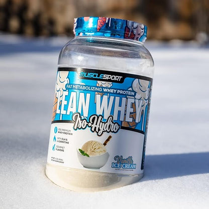 Musclesport Lean Whey Revolution??Protein Powder - Whey Protein Isolate - Low Calorie, Low Carb, Low Fat, Incredible Flavors - 25g Protein per Scoop - 5lb Vanilla Ice Cream