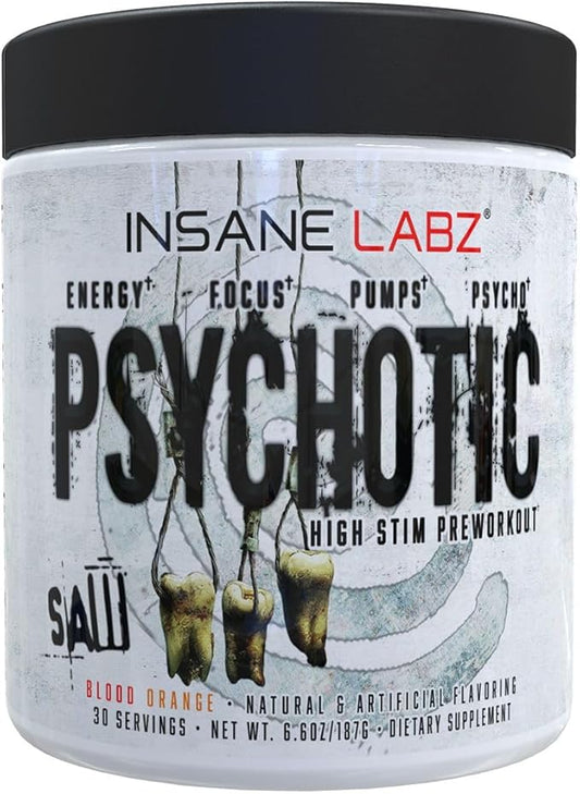 Insane Labz Psychotic Saw, High Stim Pre Workout Powder with OxyGold­??and AMPiberry®,Extreme