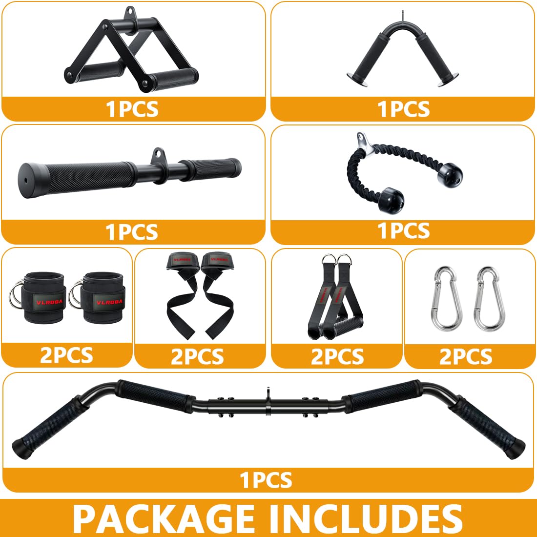 Cable Attachments for Gym,Cable Machine Accessories for Home Gym, Triceps Pull Down Attachment, LAT