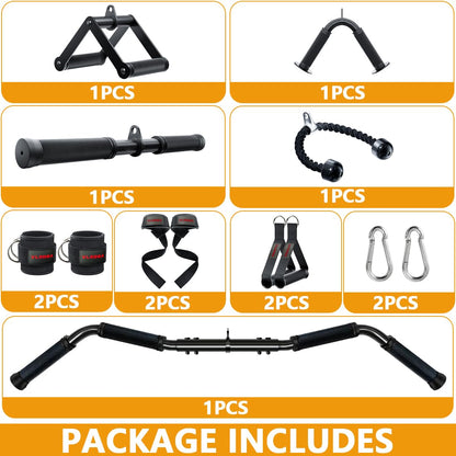 Cable Attachments for Gym,Cable Machine Accessories for Home Gym, Triceps Pull Down Attachment, LAT