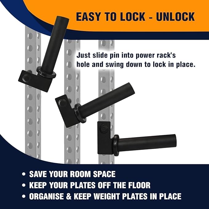 Yes4All Power Rack J-Hooks & Attachments ??Heavy Duty Barbell Holders Compatible with 2x2 & 3x3 Power Racks for Home Gym