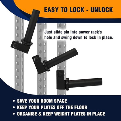 Yes4All Power Rack J-Hooks & Attachments ??Heavy Duty Barbell Holders Compatible with 2x2 & 3x3 Power Racks for Home Gym