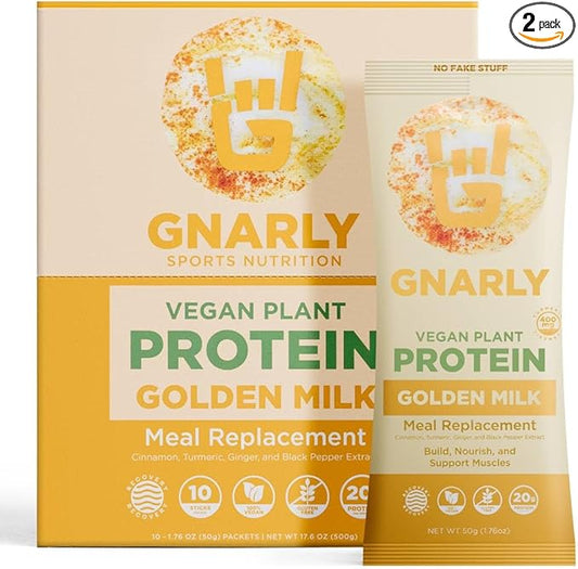 Gnarly Nutrition Golden Milk Plant-Based Protein Blend ??Vegan Powder for Smoothies ??Dairy-Free