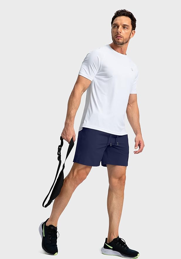 Men's Running Shorts with Zipper Pockets 9 Inch/ 7 Inch / 5 Inch Lightweight Quick Dry Gym Workout Athletic Shorts for Men