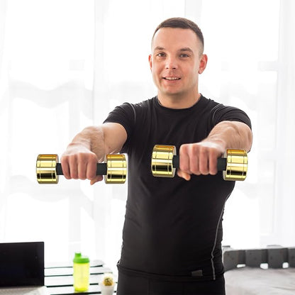 TECHNOAGE Round Dumbbell Sets with Steel Handle, Odorless Neoprene rubber Handle Cover