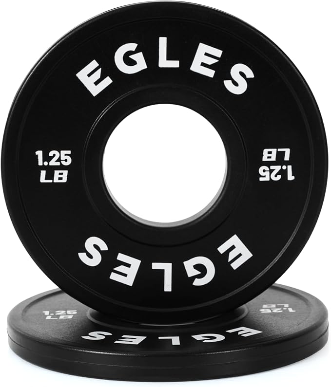 Egles Change Plates Set 1.25LB, 2.5LB, 5LB - Rubber-Coated Weight Plates in Pairs, Olympic Bumper Plates, Color-Coded, IWF Standard, Fit 2-Inch Barbells Strength Training Weight Plates Gym & Fitness