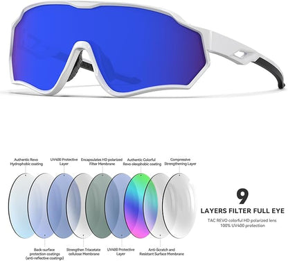 BEACOOL Polarized Running Sunglasses for Men Women UV400 Protection TR90 Sport Sunglasses for Fishing Cycling Baseball