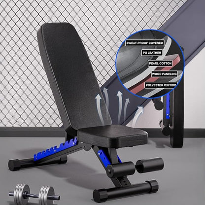 Adjustable Bench, Professional Weight Bench, Incline Flat Decline Sit Up Bench,Dumbbell Stool