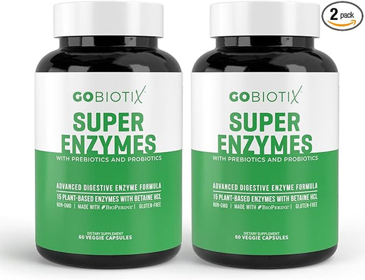 GOBIOTIX Digestive Enzymes Supplement with Prebiotics and Probiotics for Women and Men - Gut