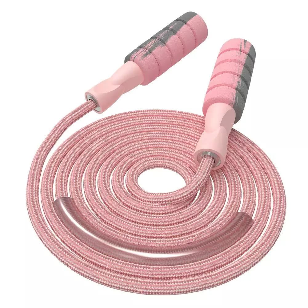 FITMYFAVO Jump Rope Cotton Adjustable Skipping Weighted jumprope for Women，Adult and Children