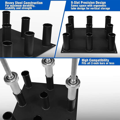 Yes4All Vertical Storage Rack, Home Gym Organizer, Barbell & Dumbbell Rack for 2-inch Olympic & Curl Bars