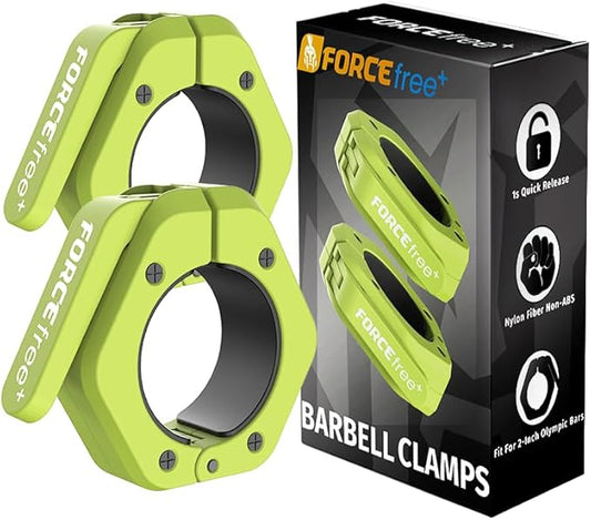 Barbell Clips (Pair), Barbell Clamps, Quick Release Olympic Barbell Clamps with Anti Slip TPR Grip, Barbell Collars for Secure Weightlifting & Powerlifting (Black) (NO MAG, Black)
