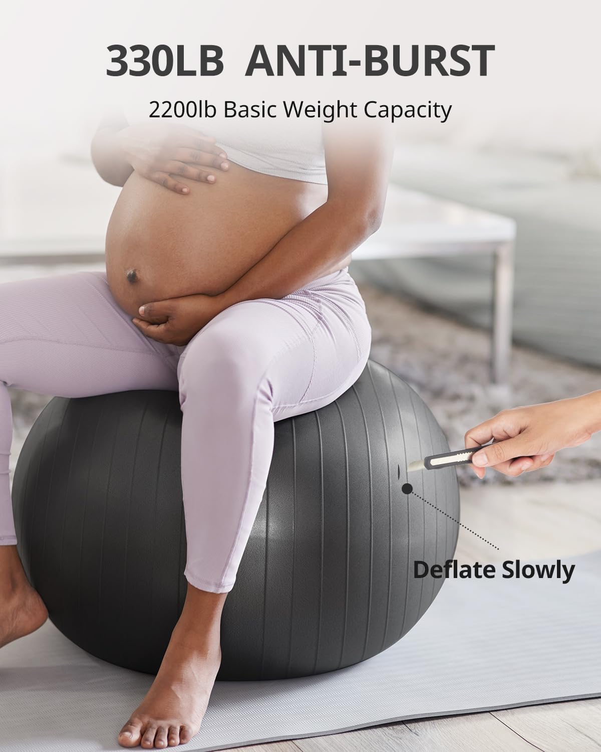 Trideer Yoga Ball for Exercise, Pilates, Core & Balance Training, Stability Ball for Pregnancy &
