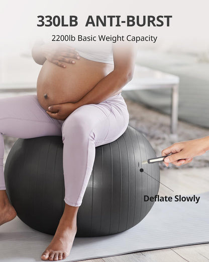 Trideer Yoga Ball for Exercise, Pilates, Core & Balance Training, Stability Ball for Pregnancy &