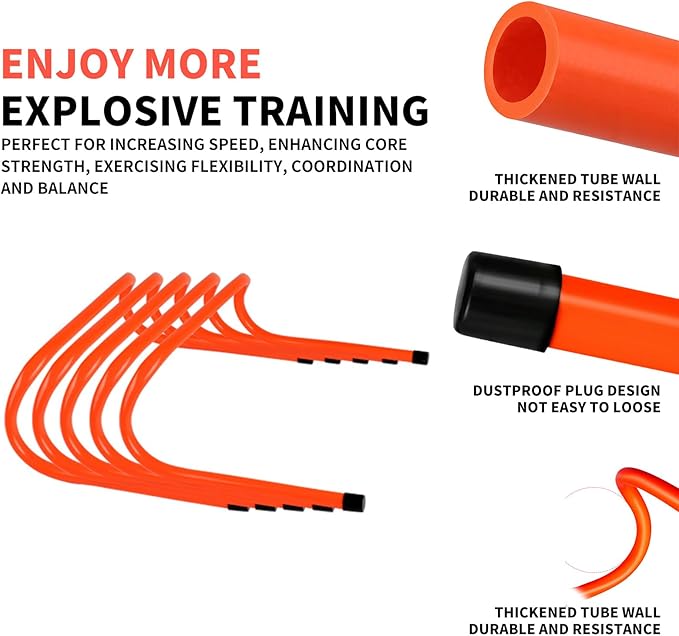 12 Hurdles Training Speed Agility Training Durable with 10 Marker Cone