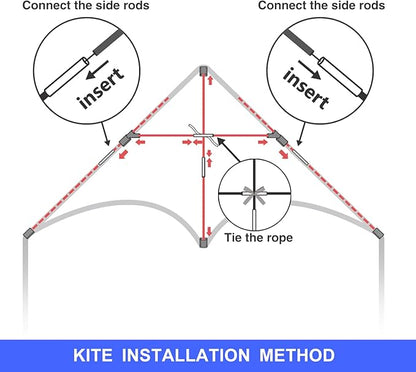 3 Pack Delta Kite Set for Adults and Kids, Single Line Beach Kites for Boys & Girls, Three Handle with String Included