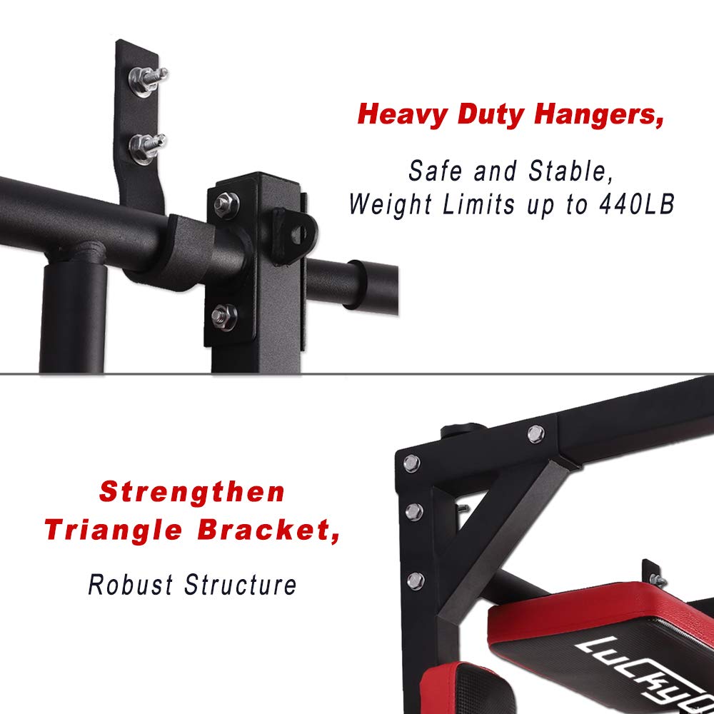 Multifunctional Wall Mounted Pull Up Bar, Chin Up Bar,Dip Station