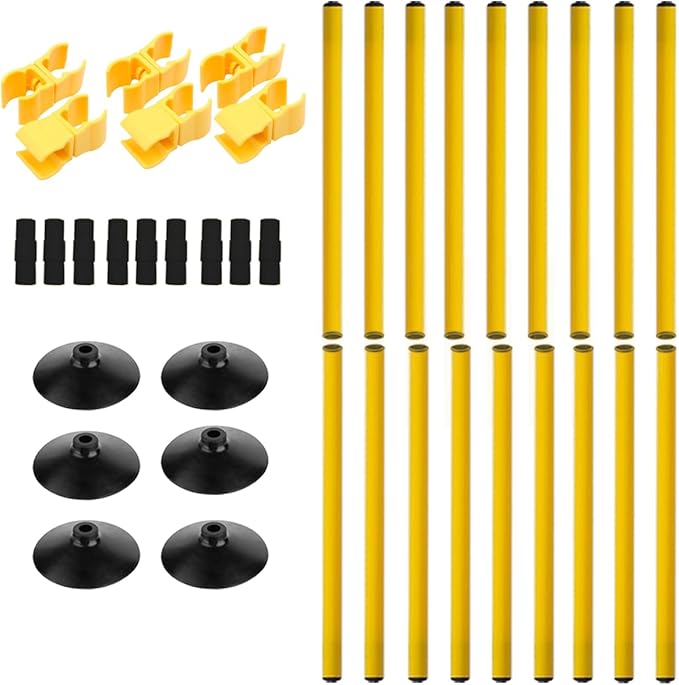 Adjustable Height Agility Hurdle Set Multi-Function Soccer Trainning Pole Set Coaching Sticks with Rubber Base