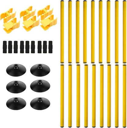 Adjustable Height Agility Hurdle Set Multi-Function Soccer Trainning Pole Set Coaching Sticks with Rubber Base