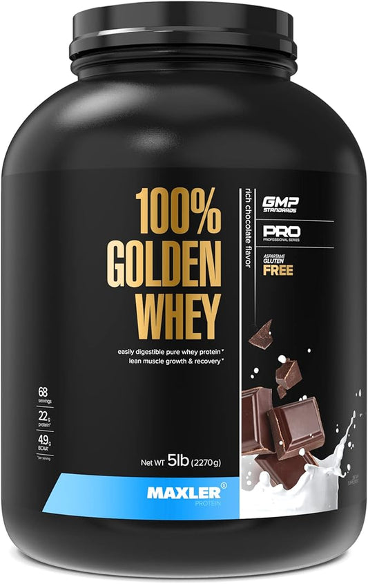 Maxler 100% Golden Whey - 22g of Protein per Serving - High Protein, Low Fat, Low Carb, Complete