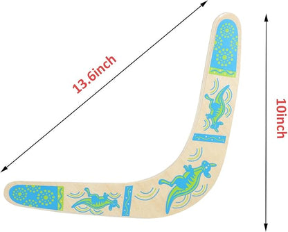 Boomerang for Kids, Australia Style Handmade Wooden Authentic Boomerang, V-Shaped Returning Boomerangs for Ages Above 10 Years Old Kids and Adult- Blue