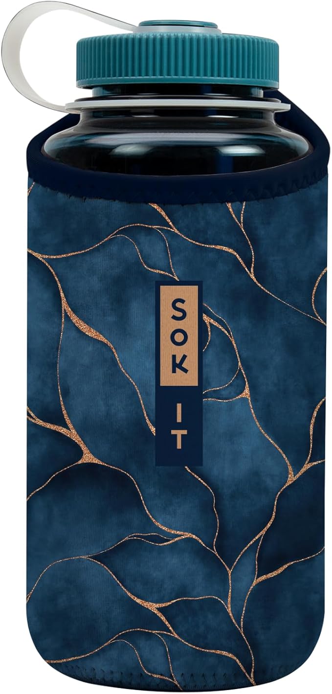 Sok It BotlSok Water Bottle Sleeve Insulated Neoprene Cover (Midnight Hour, Fits 32oz Nalgene)