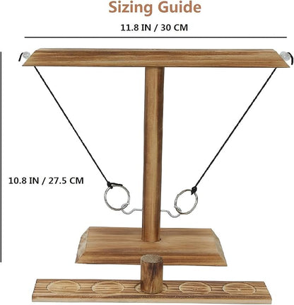 Ring Toss Games for Adults, Fun Hook and Ring Game, Home, Bar and Party Handmade Wooden Interactive Game