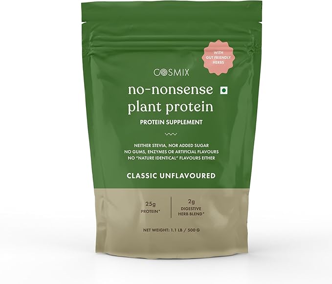 No-Nonsense Plant Protein, 25g Organic Brown Rice & Pea Isolate, Plant Based, Vegan, Gluten/Dairy Free, Sugar Free, Classic Unflavoured, 1.1lb (1pk, 13 Servings)