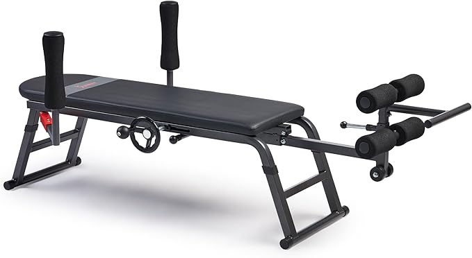 Sunny Health & Fitness Full Body Traction & Stretch Decompression Bench/Table Machine for Lumbar Stretching, Lower Back Pain Relief, Improved Posture Correction, Rehab, Spinal Compression, Flexibility
