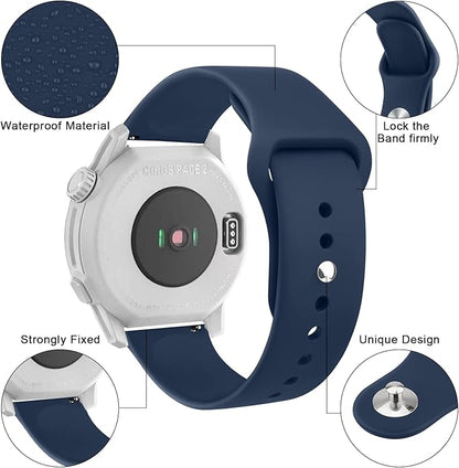 Amzpas Silicone Band for Coros PACE 2/ APEX 42mm/ APEX 2, 20mm Quick-Release Replacement Wristband Sport Strap for Men Women