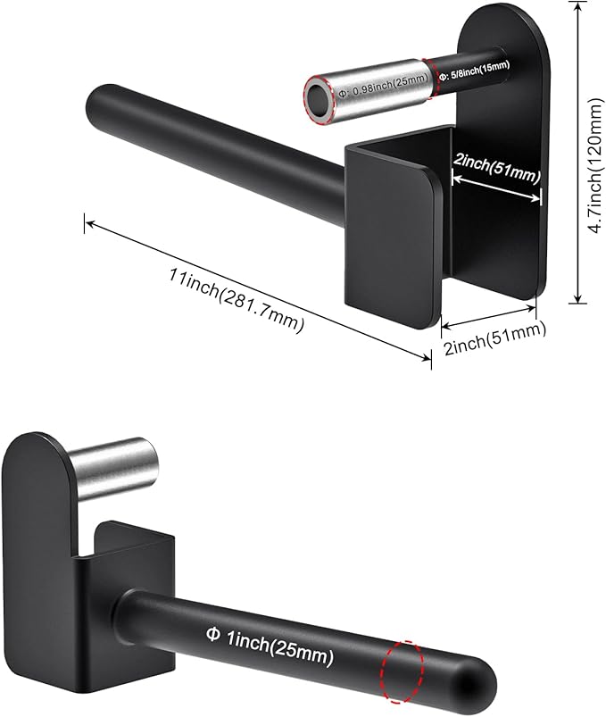 Kipika Weight Plate Holder for 2x2 and 3x3 Power Rack - Attachment for Storage - Fits Standard 1-inch or Olympic 2-inch Plates - Set of 2